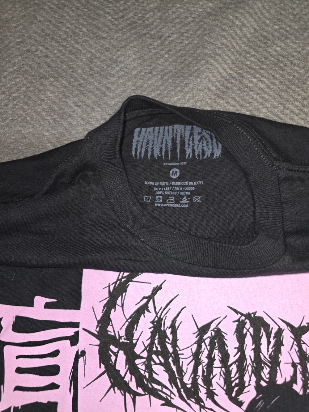 Unbranded Kids Black Graphic Tee with Pink Print